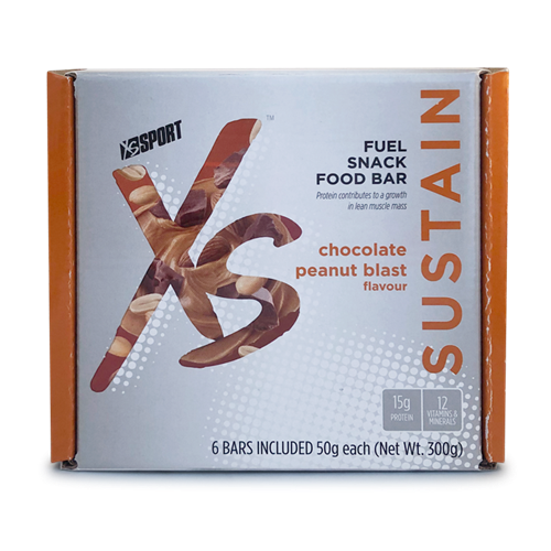XS FUEL SNACK FOOD BAR - CHOCOLATE PEANUT (6 x 50gr)